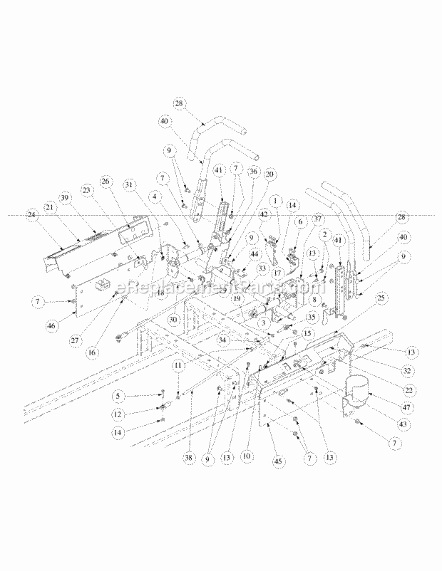 Control Assembly Diagram and Parts List for M60-KW 53BB5GFX750 Cub Cadet Sprayer